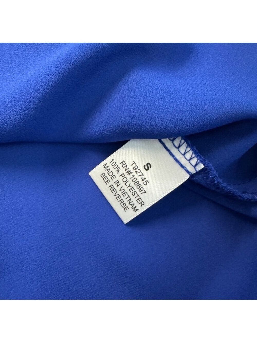 lip slide Elegant Blue Sleeveless Blouse flowy size Small - Picture 4 of 7